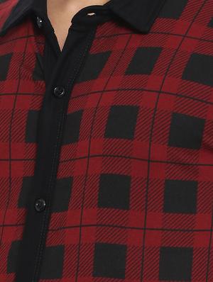 red cotton casual shirt - 15096082 - Standard Image - 4