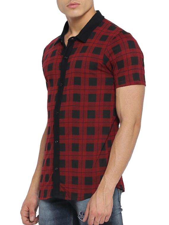 red cotton casual shirt - 15096082 - Zoom Image - 2