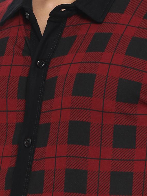 red cotton casual shirt - 15096082 - Zoom Image - 4