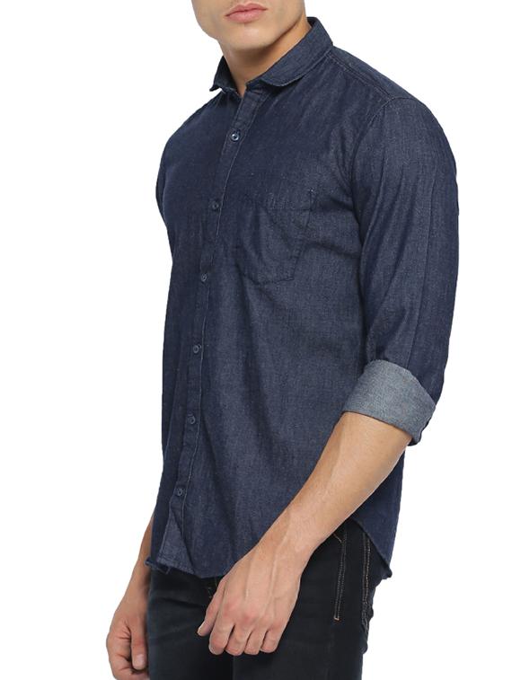 blue denim casual shirt - 15096088 - Zoom Image - 2
