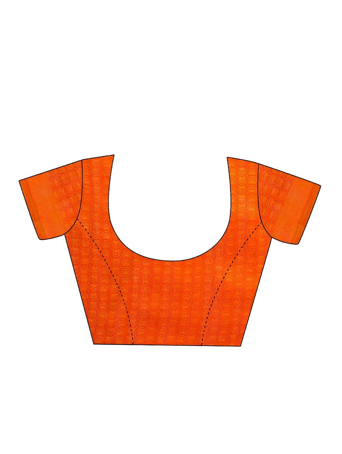 orange art silk bhagalpuri saree with blouse - 15097200 - Zoom Image - 3