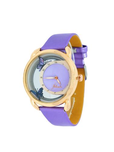 Round Analog Dial watch with leatherette strap - 15098301 - Very Small Image - 1