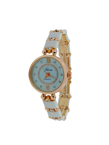 round Analog Dial watch with metal strap - 15098307 - Very Small Image - 1