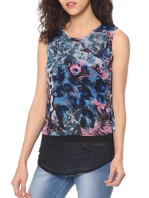 blue printed tunic - 15098407 - Standard Image - 2