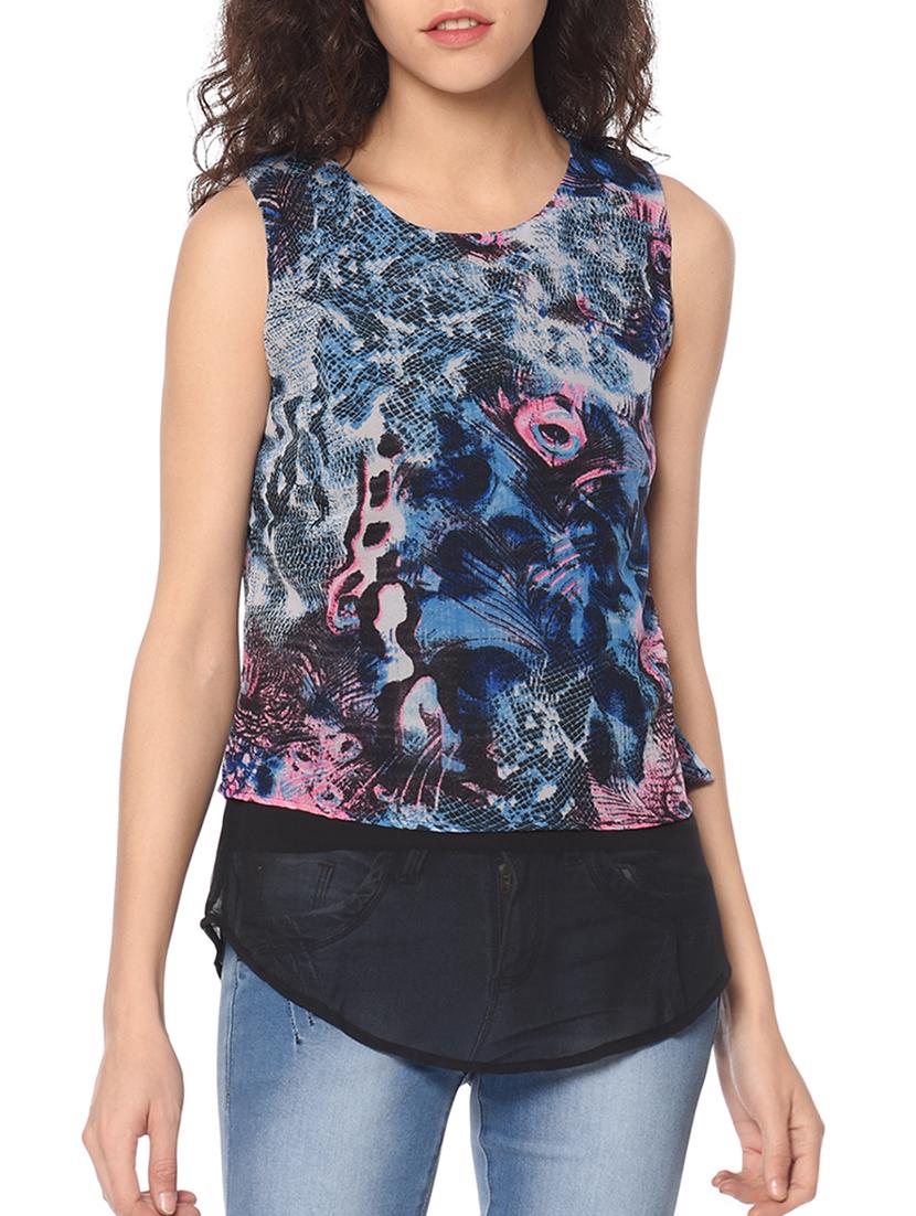 blue printed tunic - 15098407 - Zoom Image - 1
