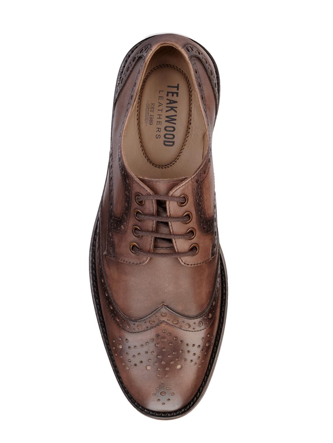 brown leather laceup brouges - 15098624 - Zoom Image - 4