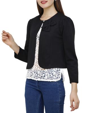 black solid summer jacket - 15100100 - Standard Image - 2