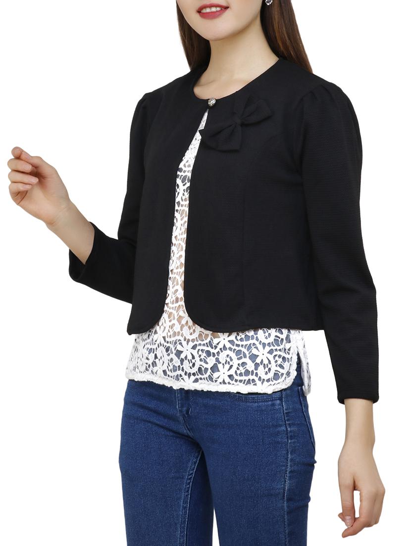black solid summer jacket - 15100100 - Zoom Image - 2