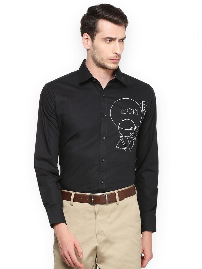 black cotton casual shirt - 15100353 - Zoom Image - 1