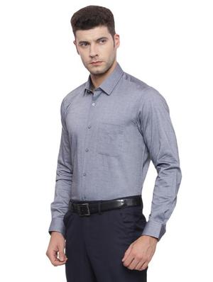 grey cotton formal shirt - 15100591 - Standard Image - 2