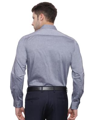 grey cotton formal shirt - 15100591 - Standard Image - 3