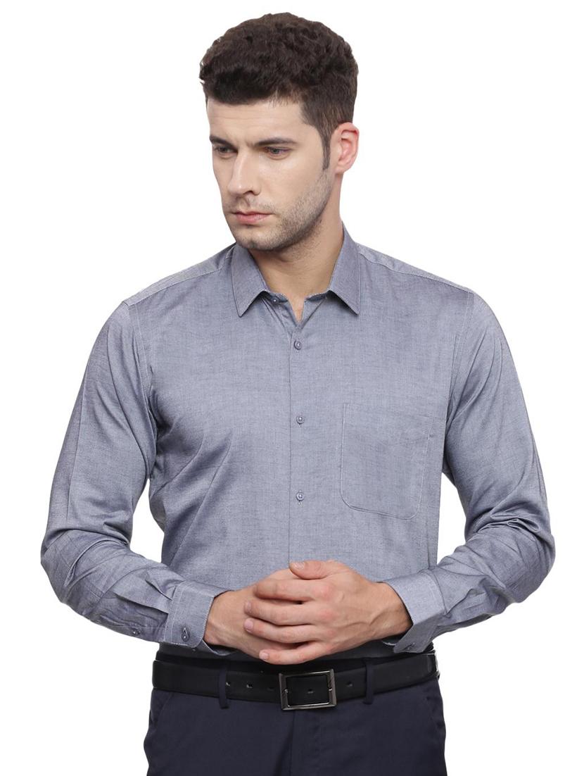 grey cotton formal shirt - 15100591 - Zoom Image - 1