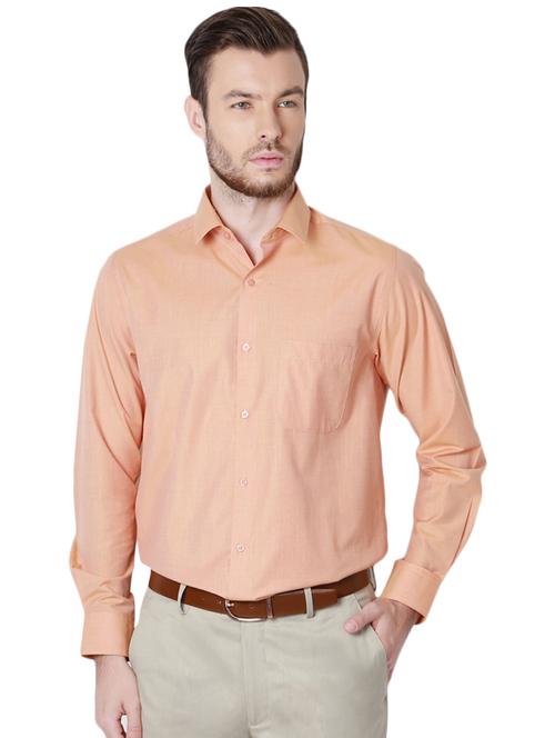 orange cotton formal shirt - 15100621 - Standard Image - 1