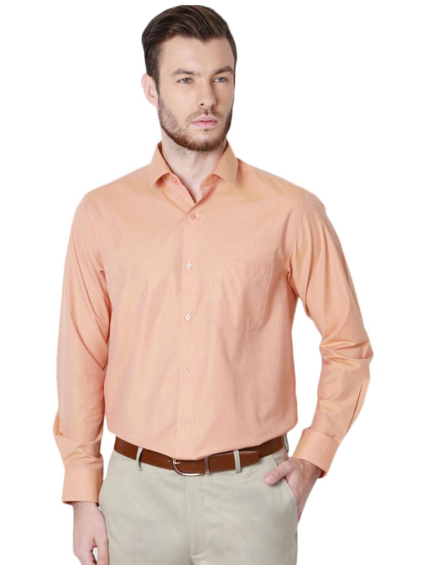 orange cotton formal shirt - 15100621 - Zoom Image - 1