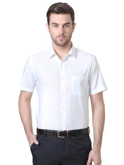 white cotton formal shirt - 15100628 - Standard Image - 1