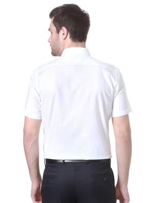 white cotton formal shirt - 15100628 - Standard Image - 3
