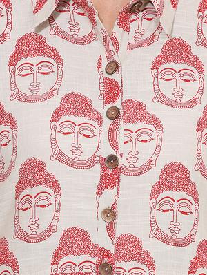 red cotton a-line kurta - 15101234 - Standard Image - 4