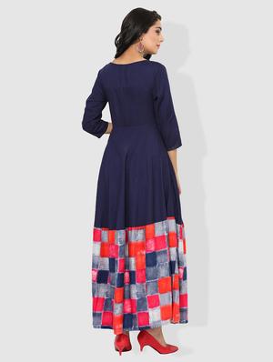 Abstract flared kurta - 15101239 - Standard Image - 3