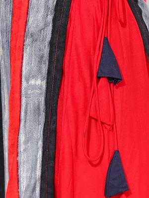 stripes layered kurta with tassels - 15101240 - Standard Image - 5