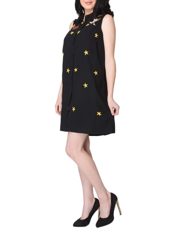 black printed shirt dress - 15101700 - Zoom Image - 2