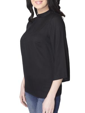 black solid rayon top - 15101707 - Standard Image - 2