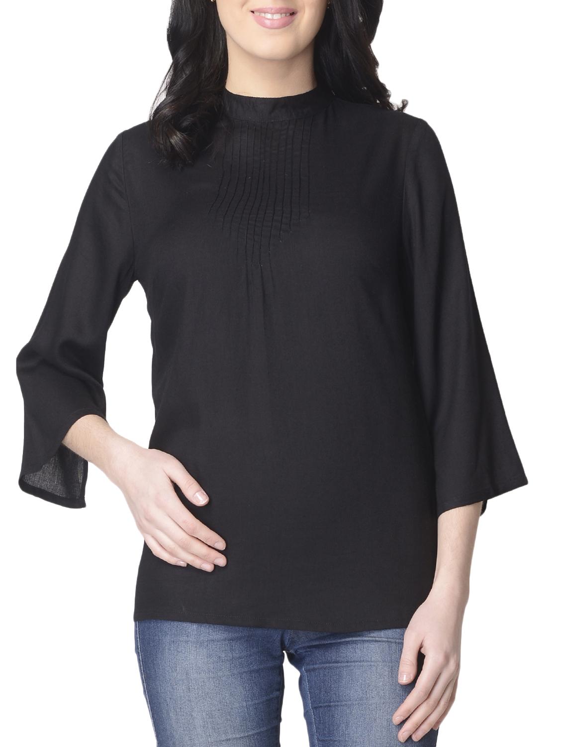 black solid rayon top - 15101707 - Zoom Image - 1