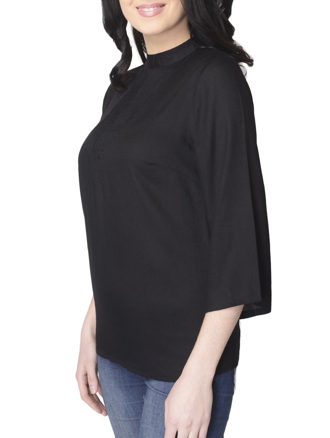 black solid rayon top - 15101707 - Zoom Image - 2
