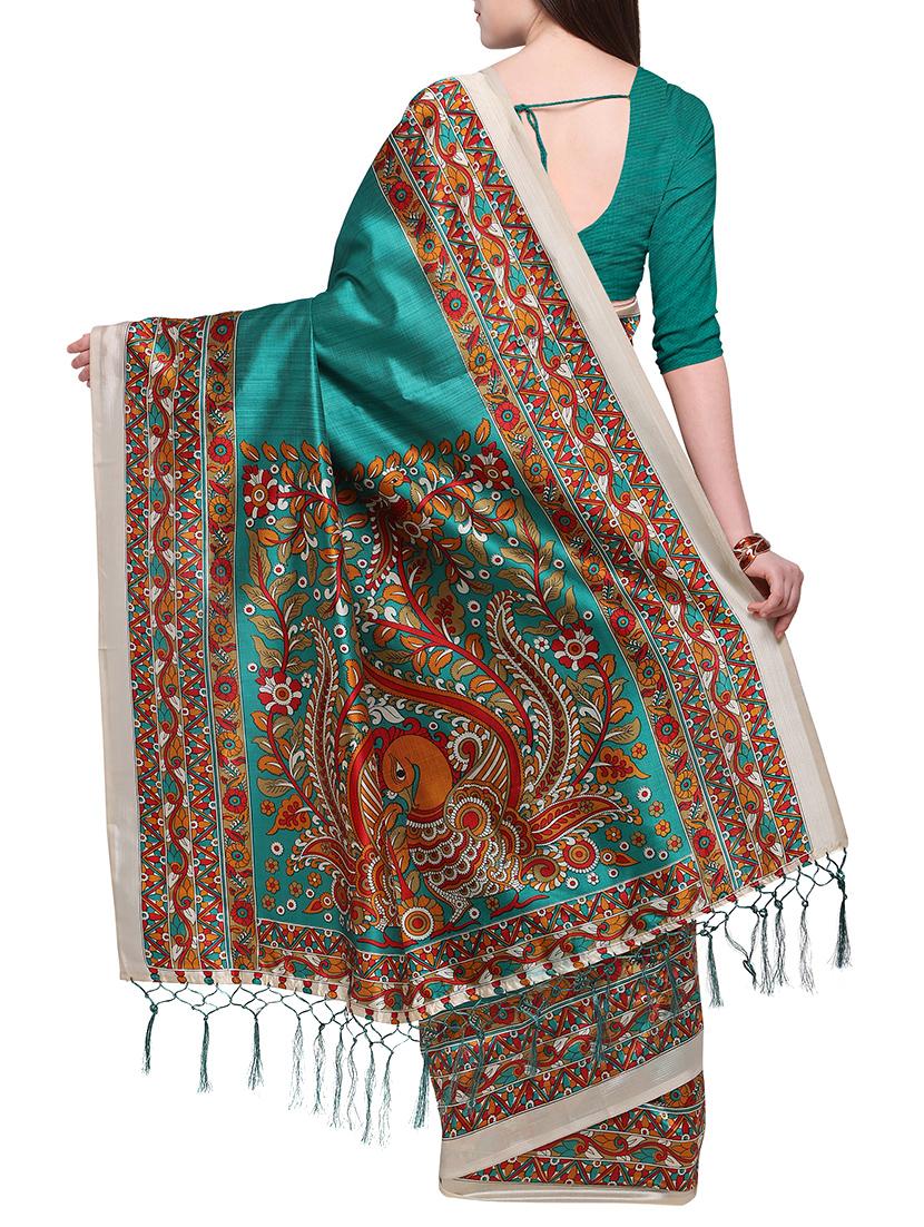 turquoise silk mysore saree with blouse - 15102019 - Zoom Image - 2