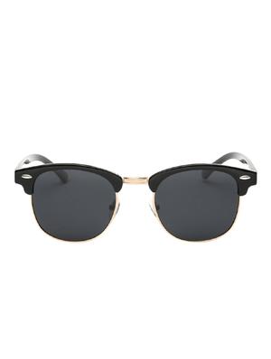 UV Protected Unisex Half-Rim Round Wayfarer Clubmaster Sun-Glasses For Men And Women - 15102423 - Standard Image - 1