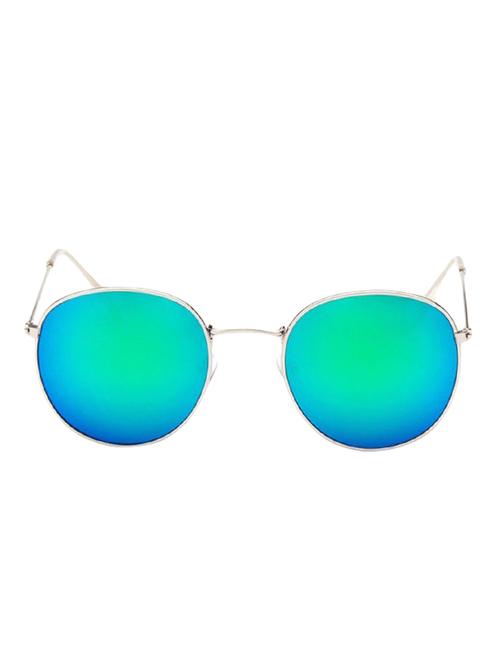 Womens Mens Vintage Style Round Mirrored Polarized Sunglasses with Case- UV400 Protection - 15102434 - Standard Image - 1