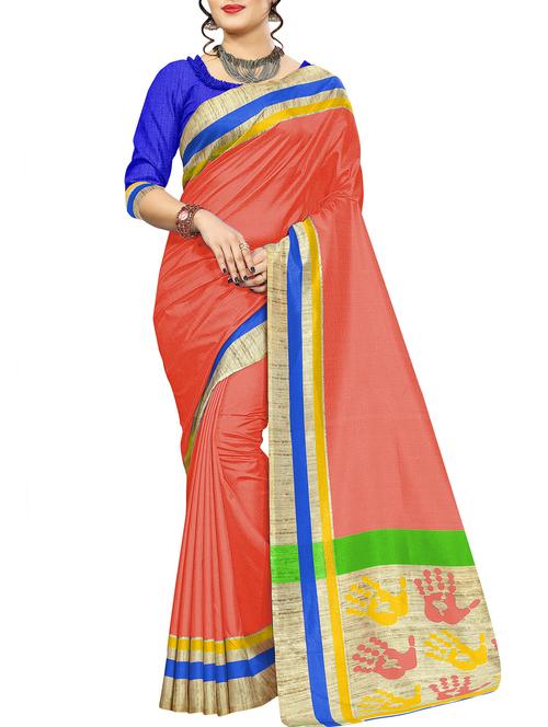 orange silk mysore saree with blouse - 15102509 - Very Small Image - 1