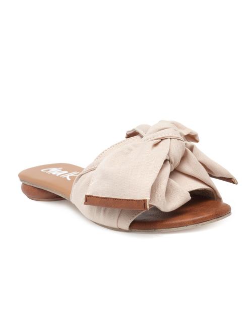 beige fabric slides - 15102540 - Standard Image - 1