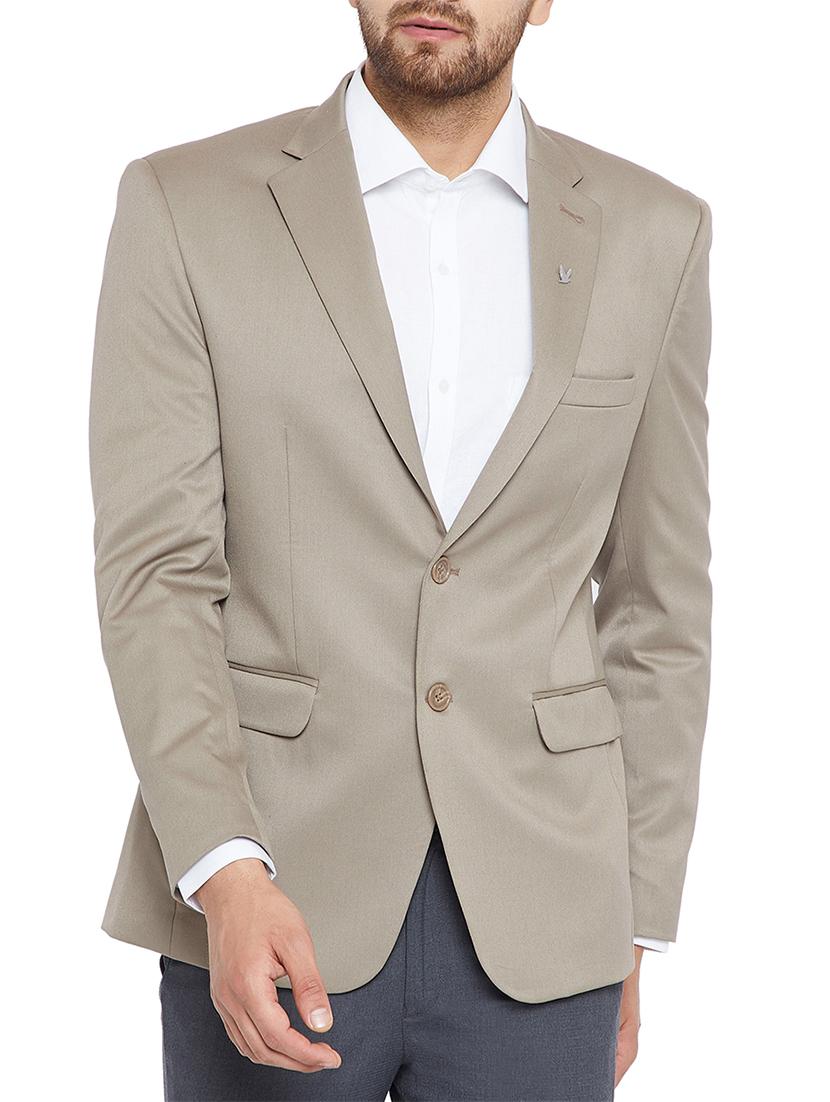 beige poly wool formal blazer - 15102881 - Zoom Image - 1