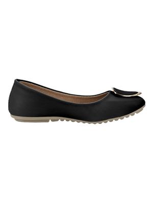 black faux leather slip on ballerina - 15103202 - Standard Image - 2
