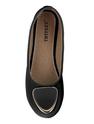 black faux leather slip on ballerina - 15103202 - Standard Image - 4