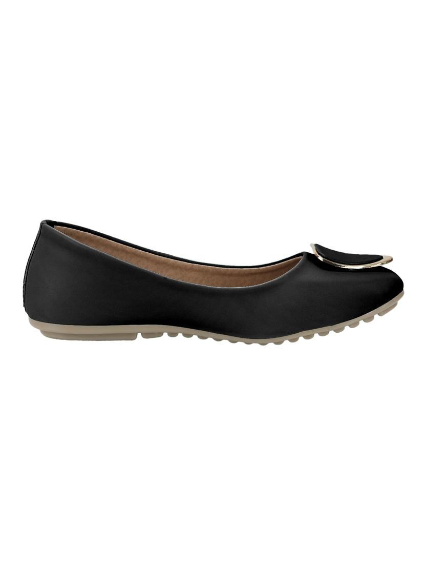 black faux leather slip on ballerina - 15103202 - Zoom Image - 2