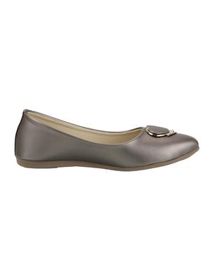 metallic faux leather slip on ballerina - 15103204 - Standard Image - 2