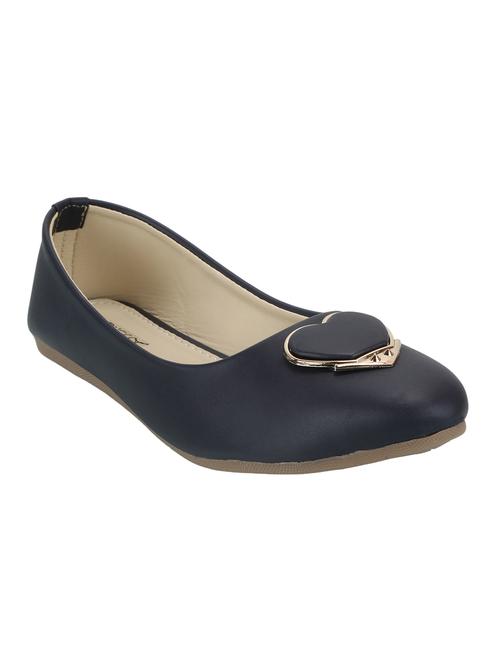 blue faux leather slip on ballerina - 15103205 - Standard Image - 1