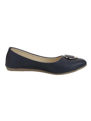 blue faux leather slip on ballerina - 15103205 - Standard Image - 2