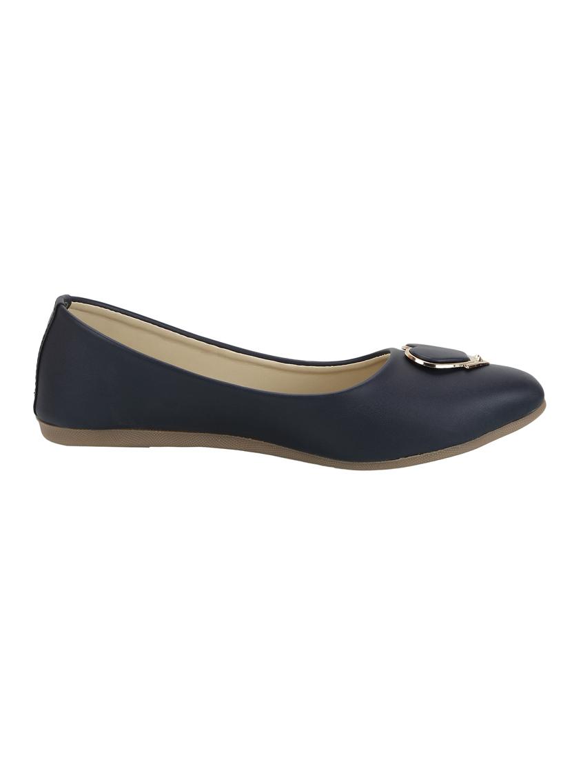 blue faux leather slip on ballerina - 15103205 - Zoom Image - 2