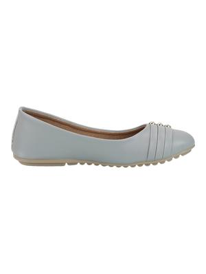 grey faux leather slip on ballerina - 15103207 - Standard Image - 2