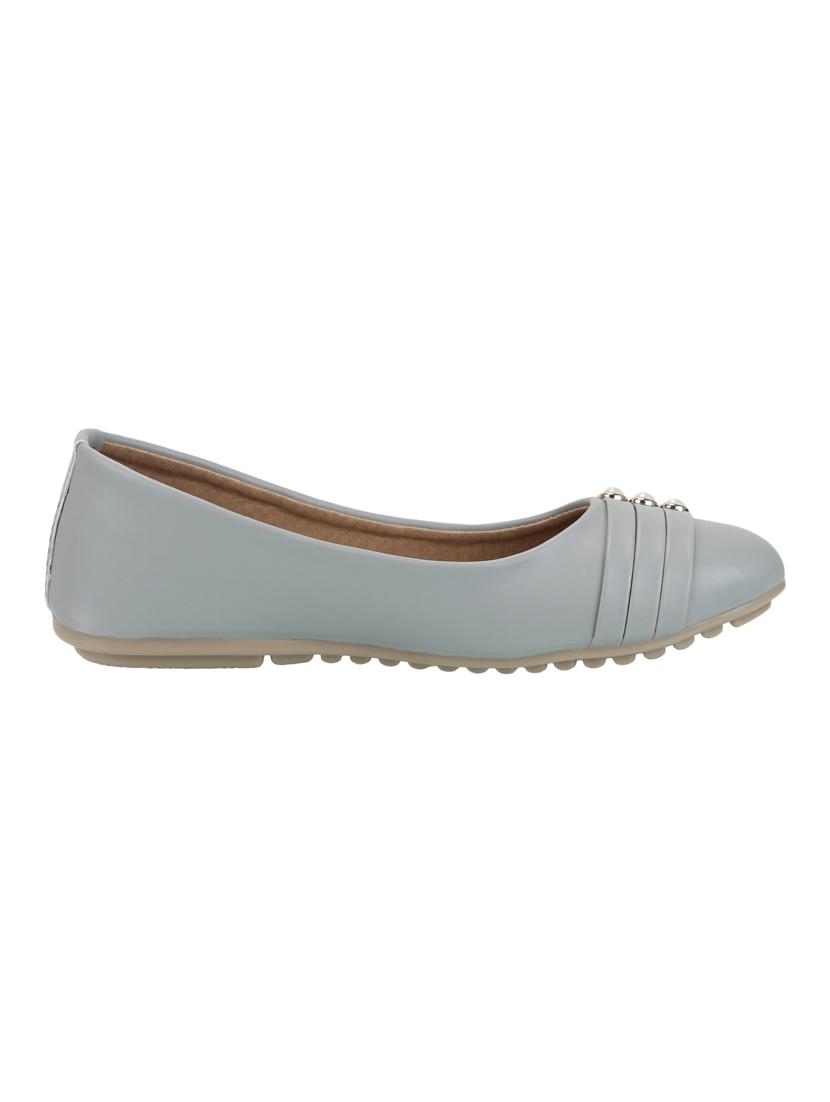 grey faux leather slip on ballerina - 15103207 - Zoom Image - 2