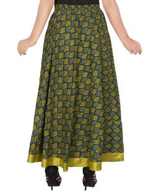 blue rayon flared skirt - 15103217 - Standard Image - 3