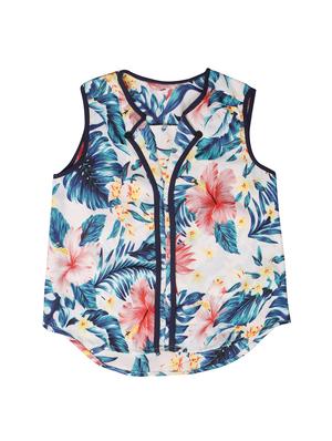 blue crepe top - 15103322 - Standard Image - 1