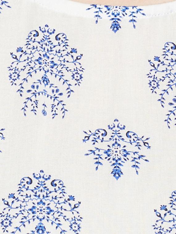 lace detail block print top - 15104178 - Zoom Image - 4
