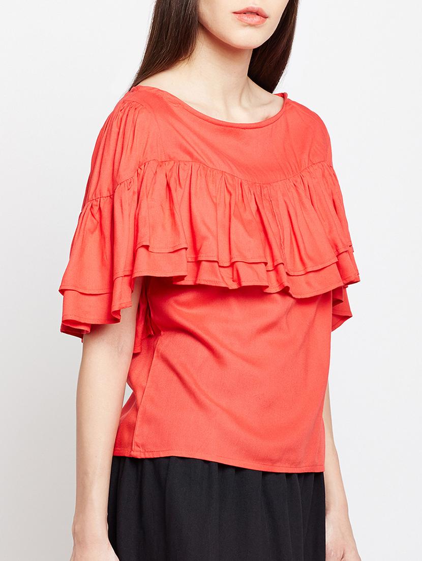 ruffled bell sleeved top - 15104181 - Zoom Image - 2