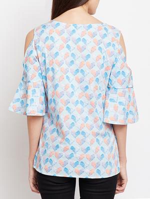 cold shoulder flared sleeved top - 15104183 - Standard Image - 3