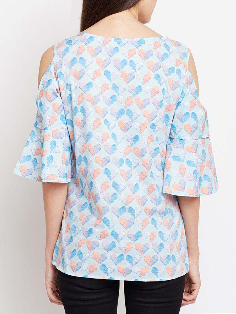 cold shoulder flared sleeved top - 15104183 - Zoom Image - 3
