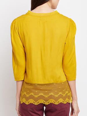 pleated mesh detail top - 15104186 - Standard Image - 3