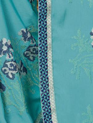 sky blue georgette embroidered saree with blouse - 15104955 - Standard Image - 3